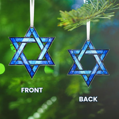 FLAGWIX Hanukkah Gifts for Women Men - Acrylic Christmas Ornaments 2025 - Hanukkah Ornaments for