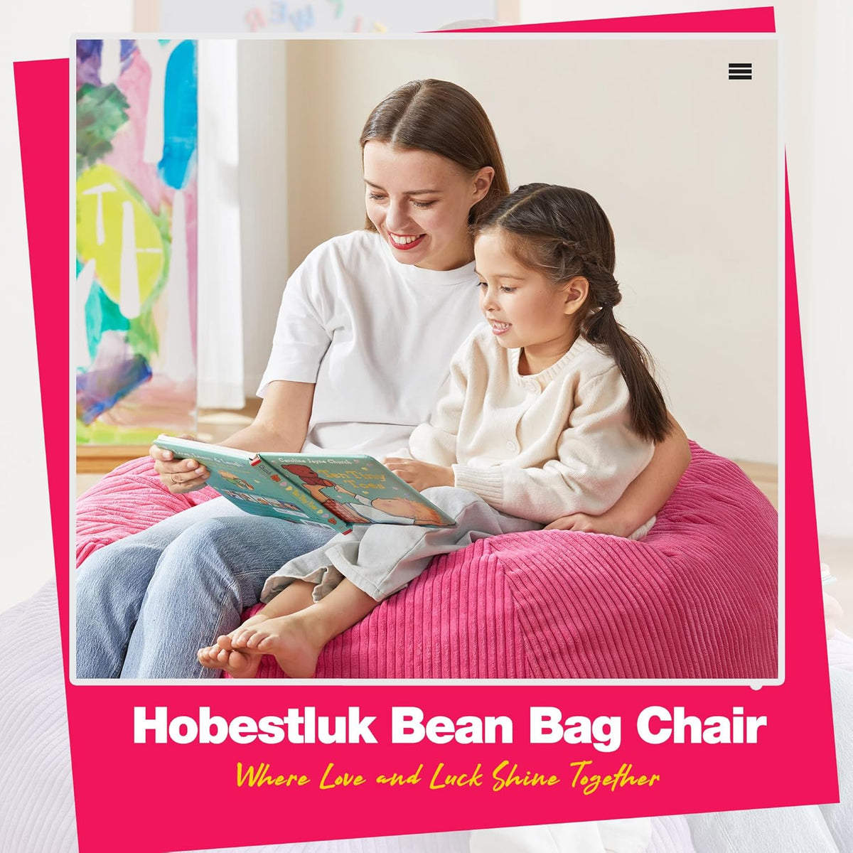 Hobestluk 4.5FT Bean Bag Chair Giant Bean Bag Chair with Filler Included Adult Bean Bag Chairs with