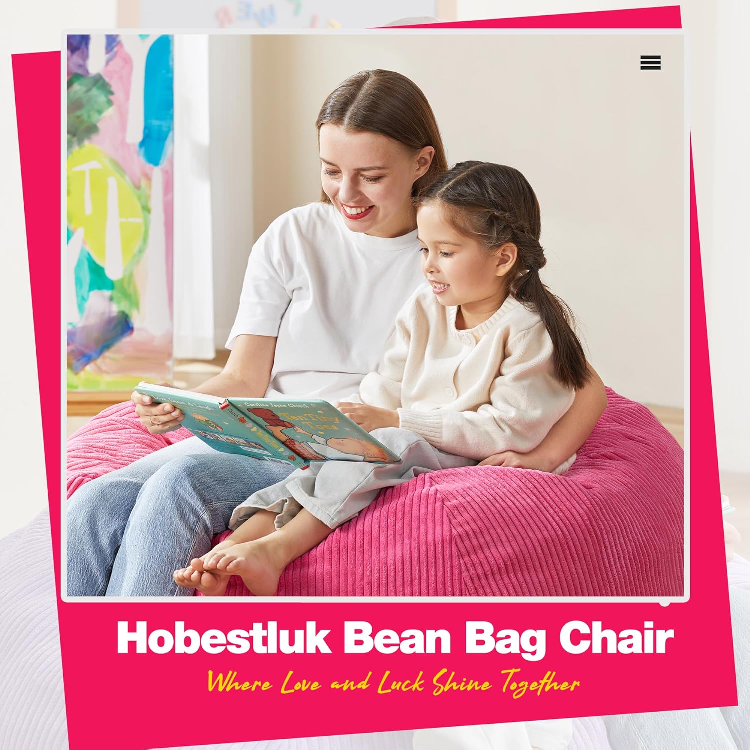Hobestluk 4.5FT Bean Bag Chair Giant Bean Bag Chair with Filler Included Adult Bean Bag Chairs with