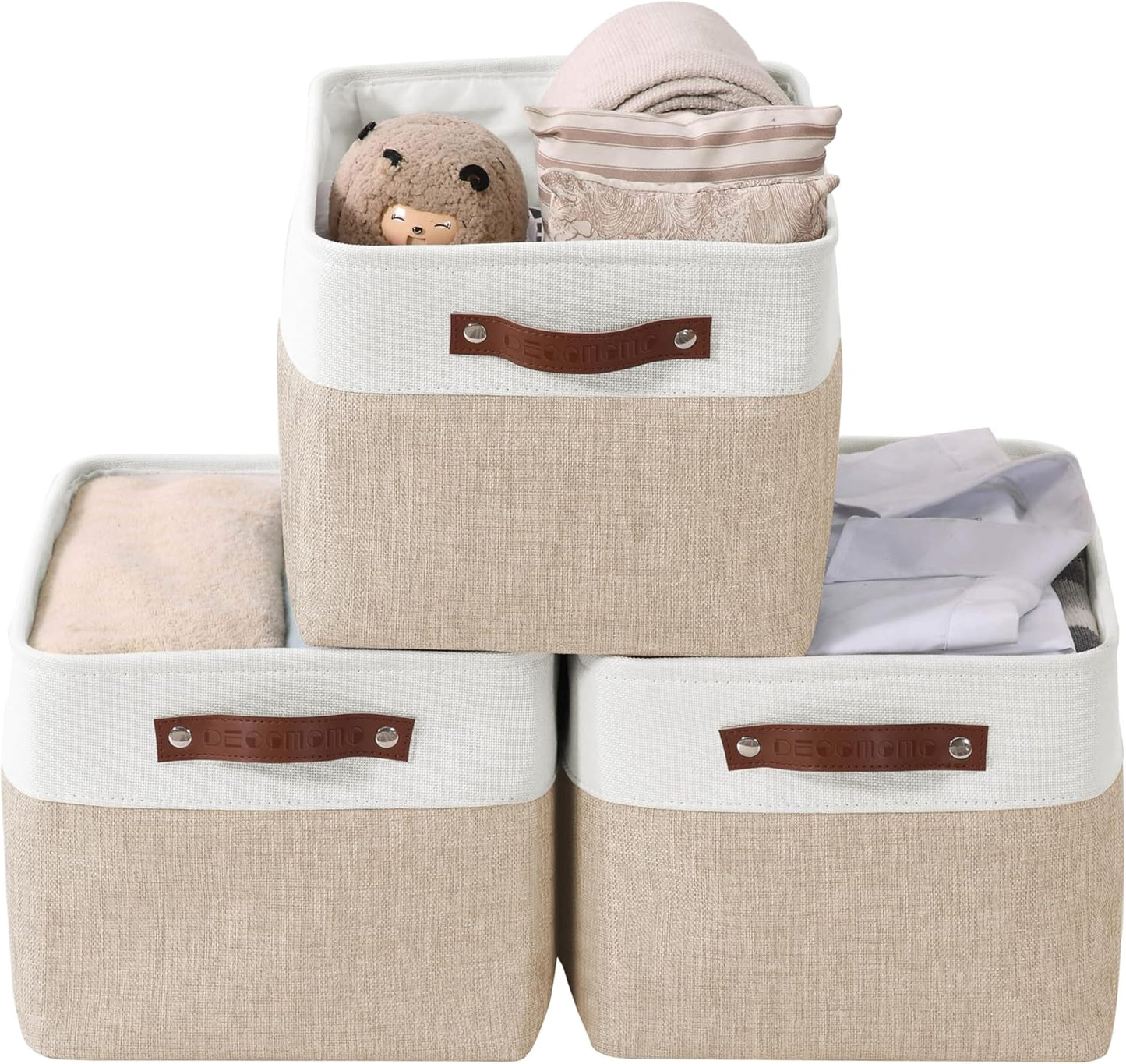 DECOMOMO Storage Bins Fabric Storage Baskets for Shelves, Linen Closet Organization Toys Nursery
