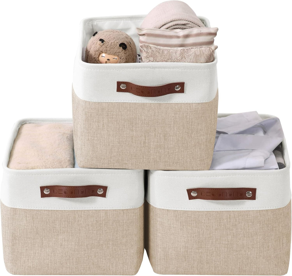 DECOMOMO Storage Bins Fabric Storage Baskets for Shelves, Linen Closet Organization Toys Nursery