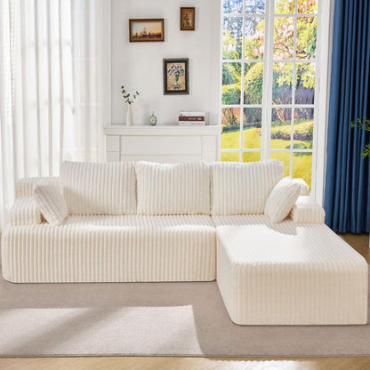 Hobestluk Modular Sectional Sofa Couches 108" L-Shape Couch 3 Seat Modular Sofa Memory Foam