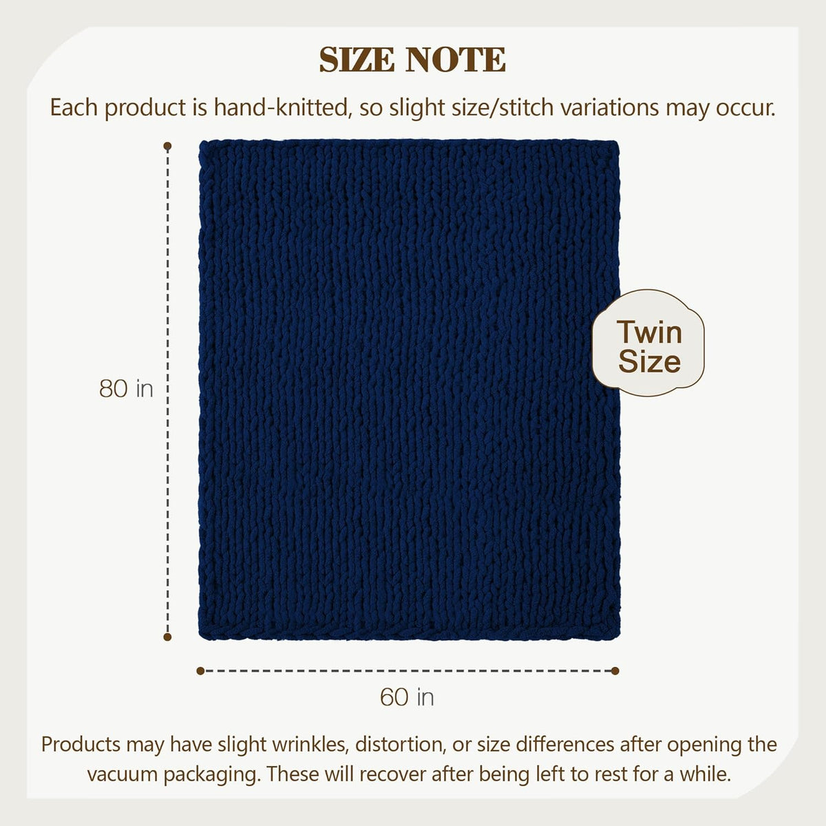 Carriediosa Chunky Knit Throw Blanket 60" X 80" Twin, 100% Hand Made Large Chenille Loop Yarn Soft