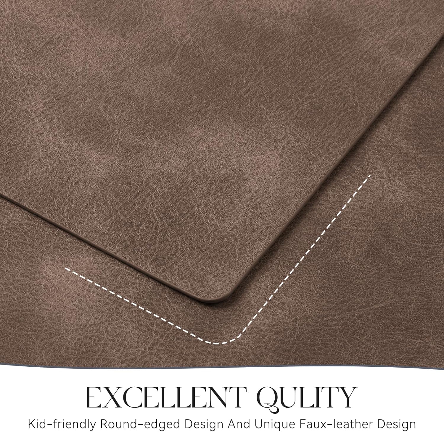 MOSAYT Vinyl Placemats Set of 4-12 X 17 Inch - Faux Leather 100% Waterproof Oil-Proof Wipeable PU