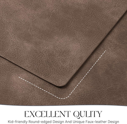 MOSAYT Vinyl Placemats Set of 4-12 X 17 Inch - Faux Leather 100% Waterproof Oil-Proof Wipeable PU