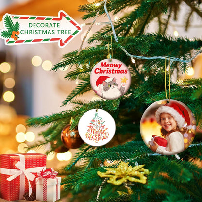 10 PCS Ceramic Sublimation Ornament Blanks Bulk 3 Inch White Round Crafts DIY Personalized Printed