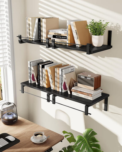 Deep Floating Shelves for Wall, 12 inch Wall Mounted Shelves Set of 2, Wide Floating Shelves for
