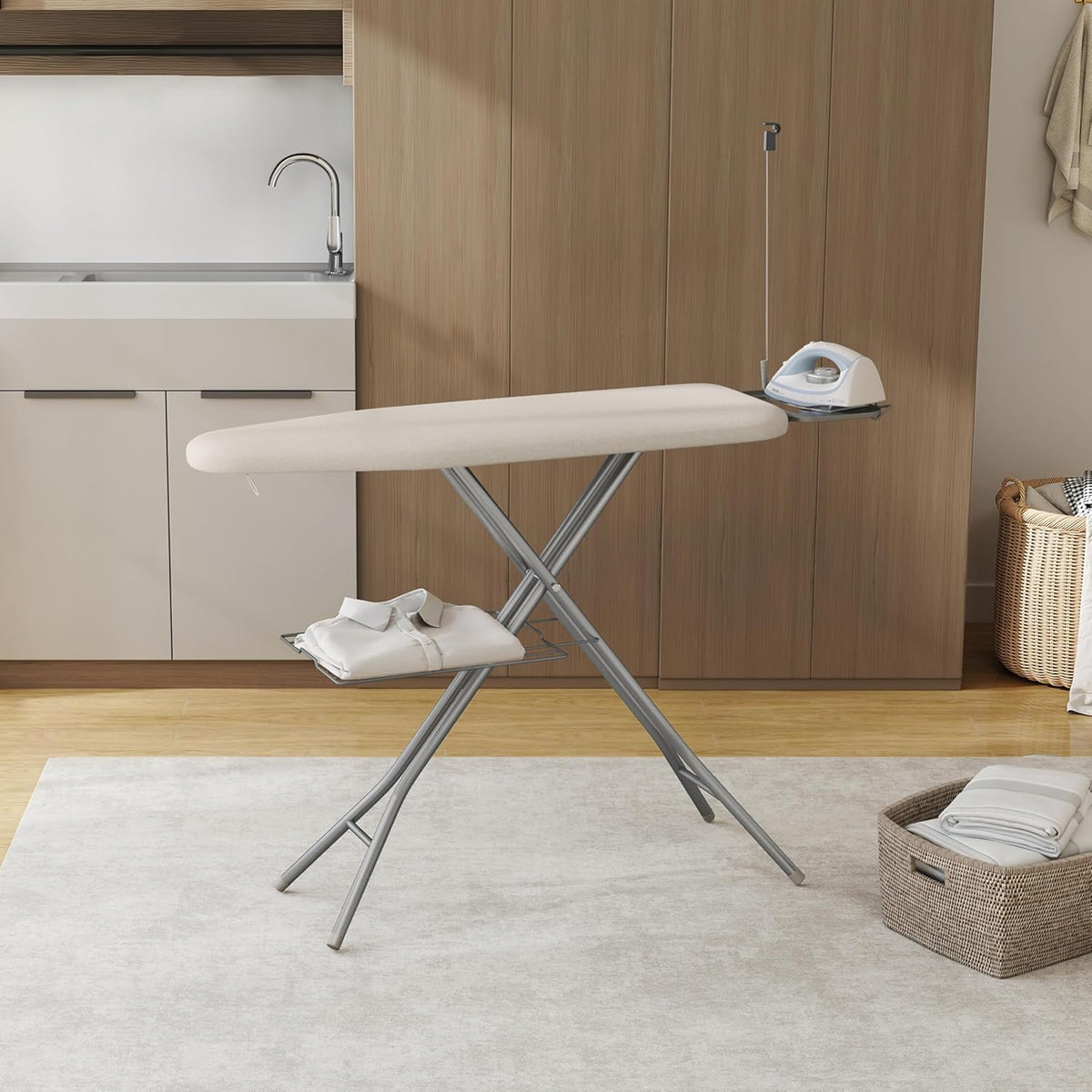 Yaheetech Ironing Board, Compact Iron Board with Cord Holder, Steam Iron Rest and Bottom Storage