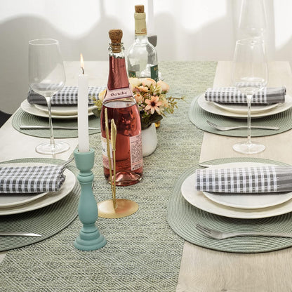 AHHFSMEI Placemats Set of 8 for Dining Table Washable Woven Vinyl Non-Slip 18x12 inches Placemat