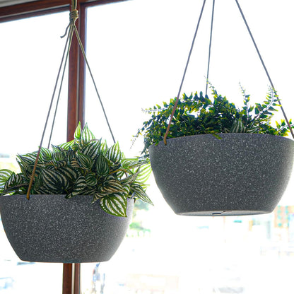 13 Inch 2 Pack Large Hanging Planters for Indoor Outdoor Plants, Plastic Hanging Basket Pots for