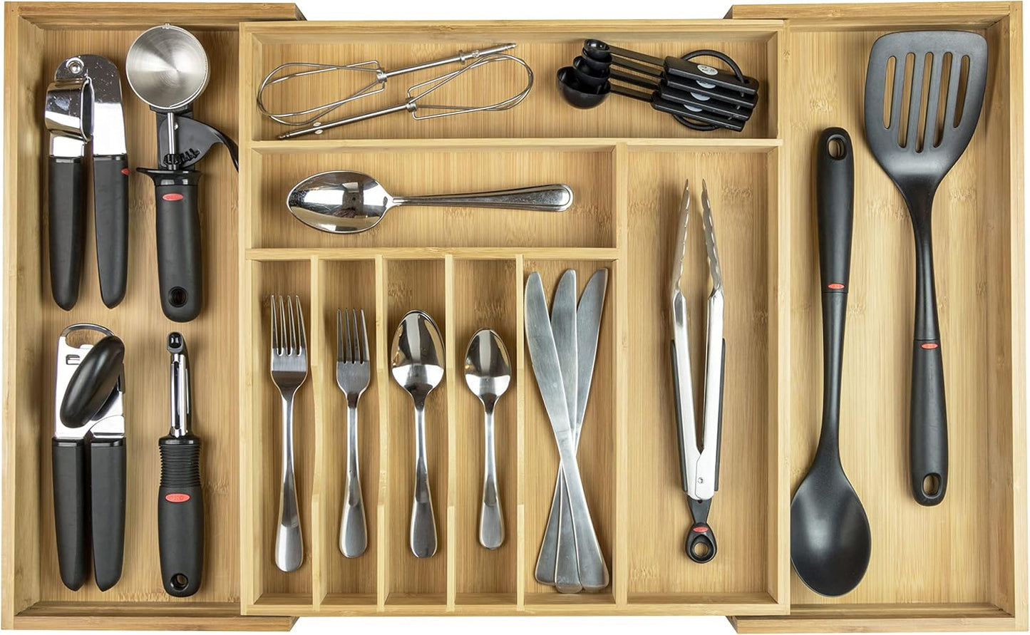 Premium Silverware, Flatware and Utensil Organizer for Kitchen Drawers, Food-Safe Contract Grade