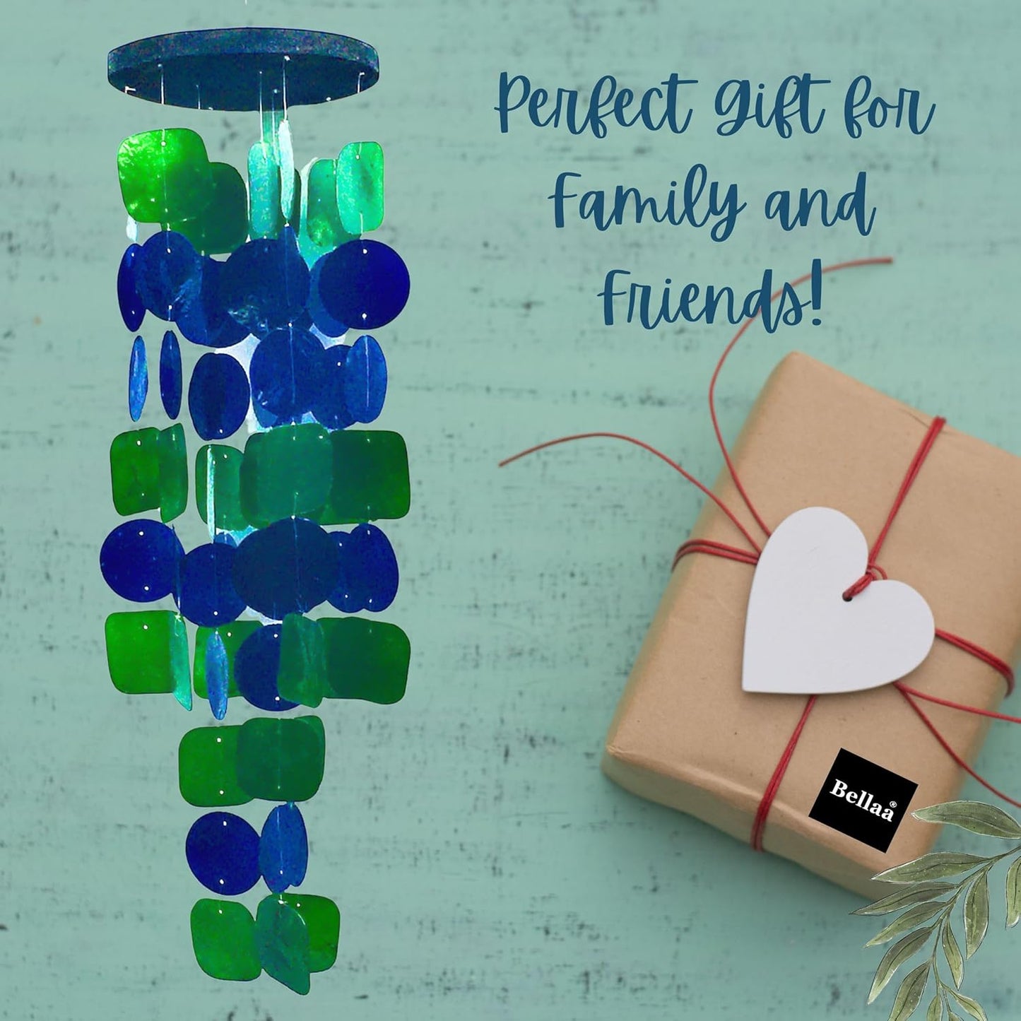 Bellaa 24858 Wind Chimes Outdoor, Garden Decorations, Musical, Indoor/Outside Windchimes, Beach