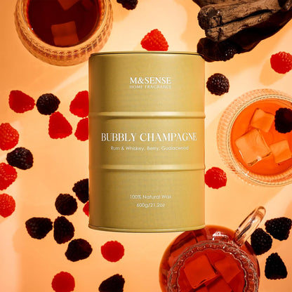 M&SENSE Bubbly Champagne Large Candles for Home Scented, Candles Gifts for Women & Men, Natural Soy