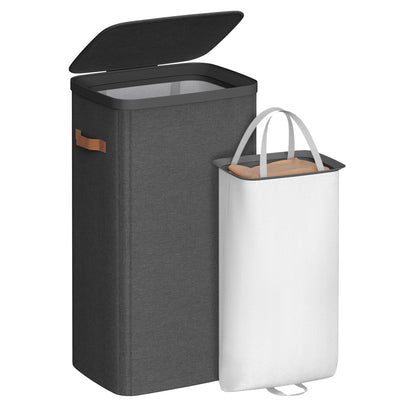 SONGMICS Laundry Basket, 26.4 Gal. Laundry Hamper, Easy Assembly, with Lid and Handles, Removable