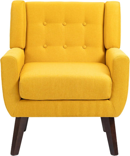 UIXE Accent Chair, Modern Upholstered Armchair Mid-Century Arm Chair in Fabric for Living Room