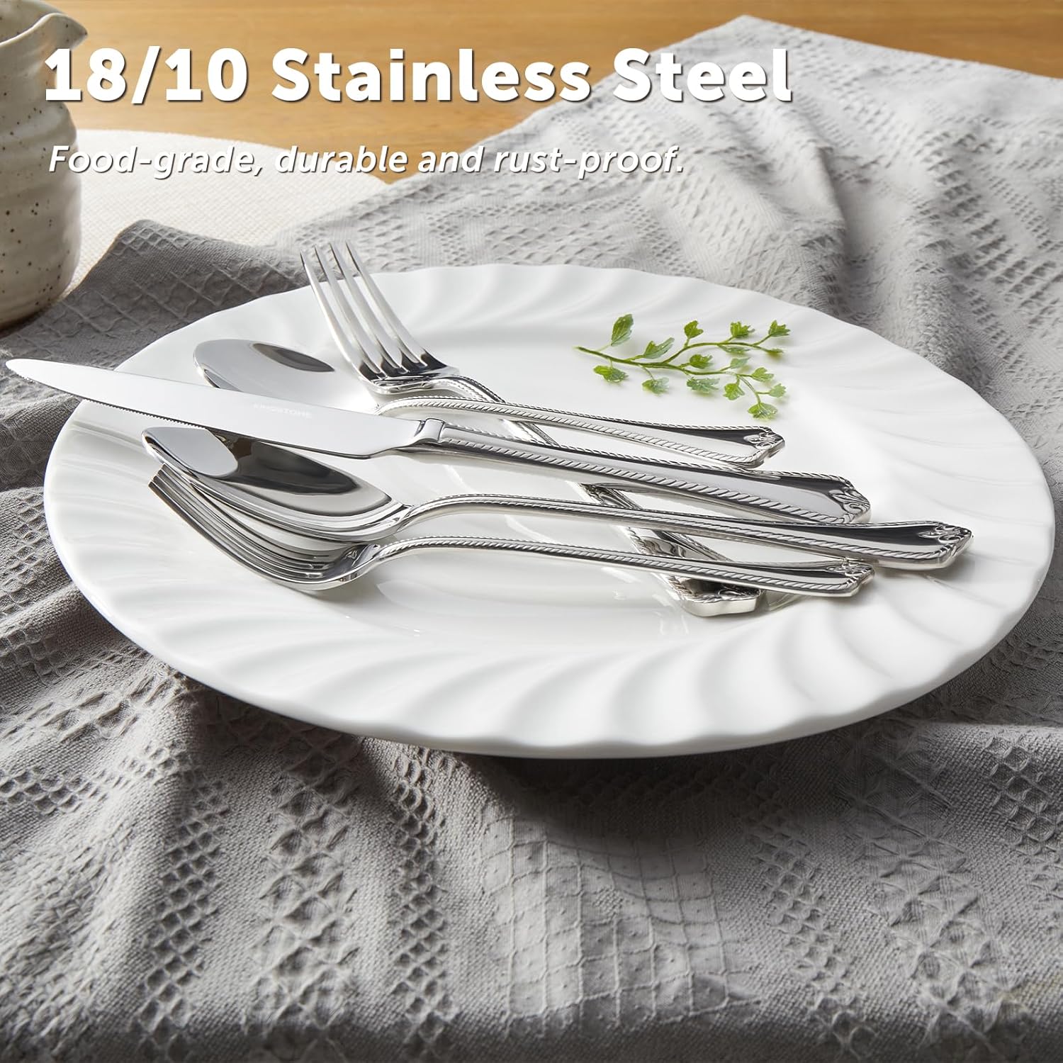 KINGSTONE Silverware Set, 30-piece 18/10 Stainless Steel Flatware Set Cutlery Set for 6, for