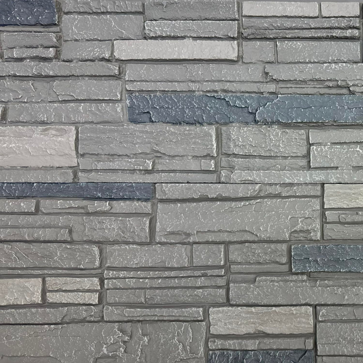 OTECKO 6-Pack Faux Stone Wall Panel 48 in x 13 in x 2 in Stacked Stone High Density Polyurethane