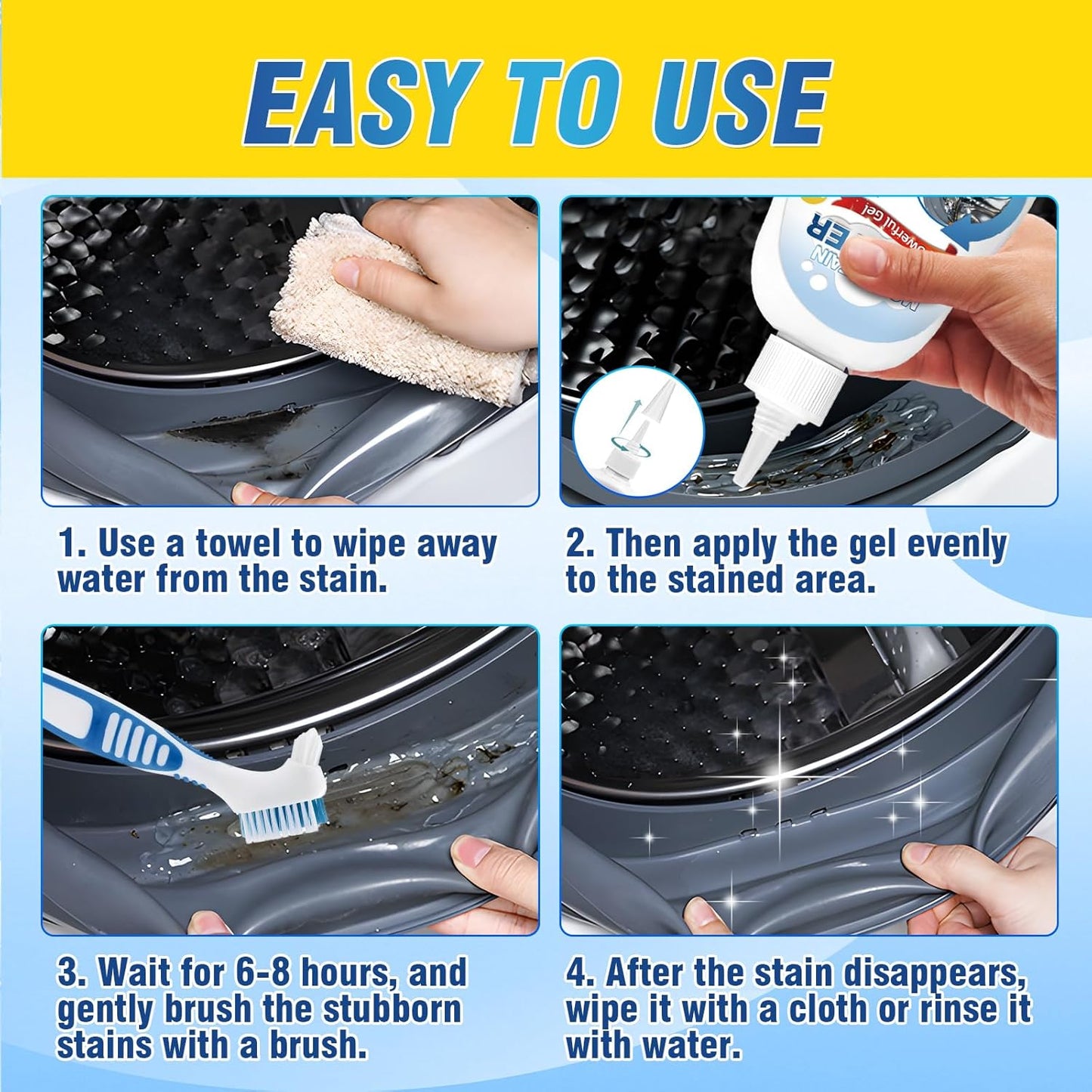AstraVox Home Remover Gel, Washing Machine Cleaner for Washing Machine Seal, Front Load Washer