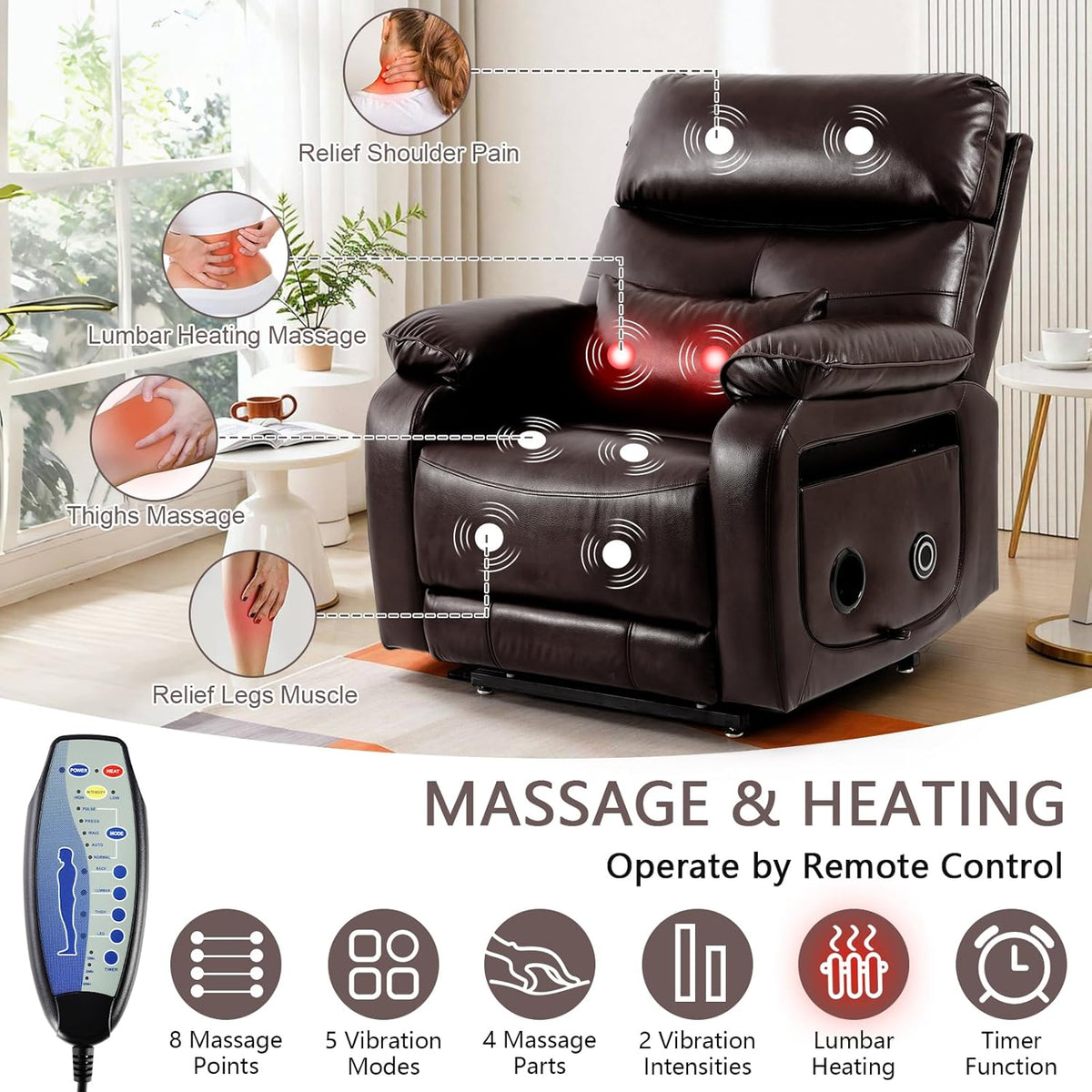Dual Motor Power Lift Recliner Chair for Adult & Elderly, Infinite Position Lay Flat Lift Chair