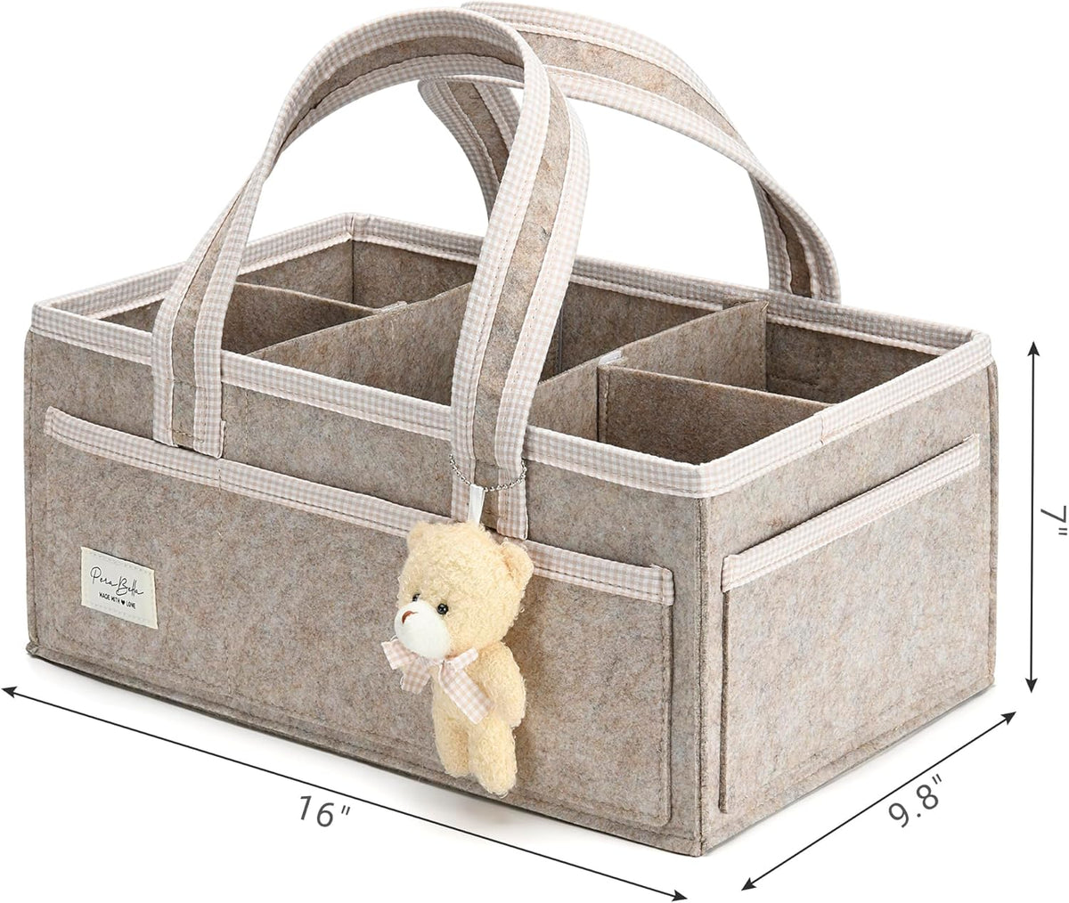 PeraBella XL Diaper Caddy Organizer With Handle, Baby Shower Gifts Basket Bag, Registry Search Must