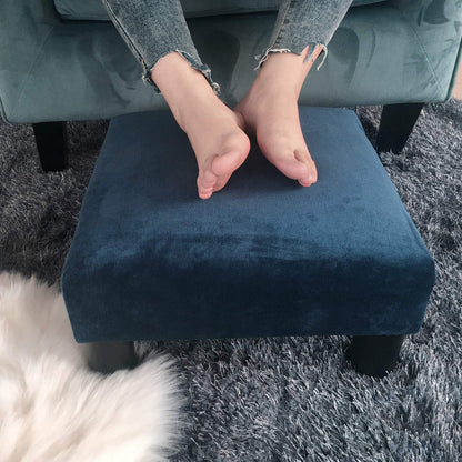 Joveco Small Foot Rest Stool Ottoman, 15" Fabric Square Short Low Footstool Upholstered Footrest