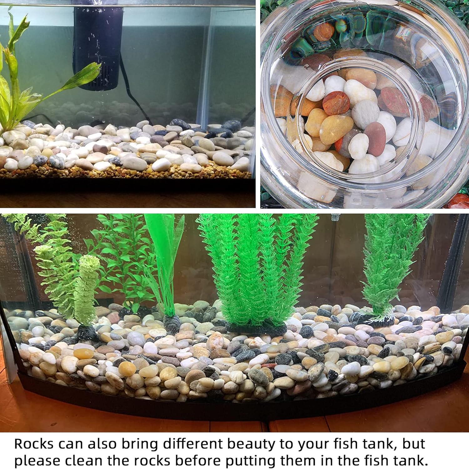 45lb Polished Pebbles for Plants Potting,Succulents Aquarium Fish Tank Vases-Decorative River Rocks