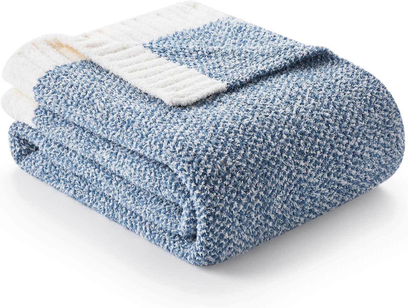 Snuggle Sac Heather Blue Throw Blanket for Couch, Oversized Throw XL Super Soft Warm Blankets Cozy