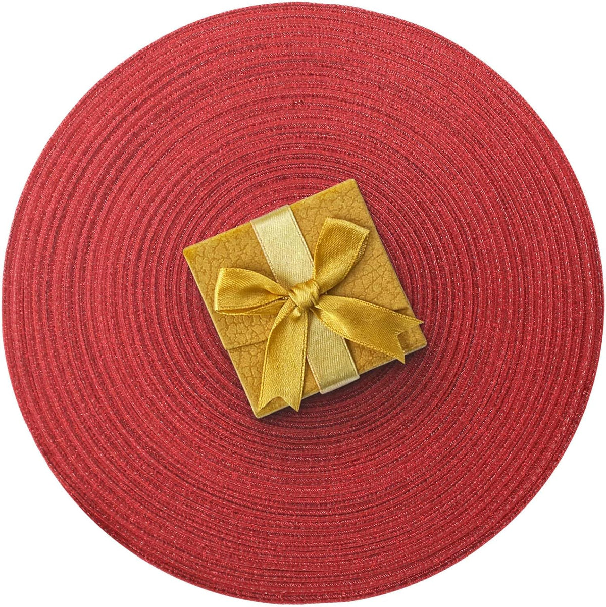 AHHFSMEI Round Braided Placemats Set of 6 Round Table Mats for Dining Tables Natural Woven Heat