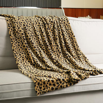 MERRYLIFE Leopard Throw Blanket Decorative Fleece Throw | Ultra-Plush Colorful Girls Boys | Couch