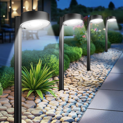 6 Pack Solar Pathway Lights Outdoor, 12 Brighter LED Solar Lights Outdoor Waterproof, Up to 12 Hrs