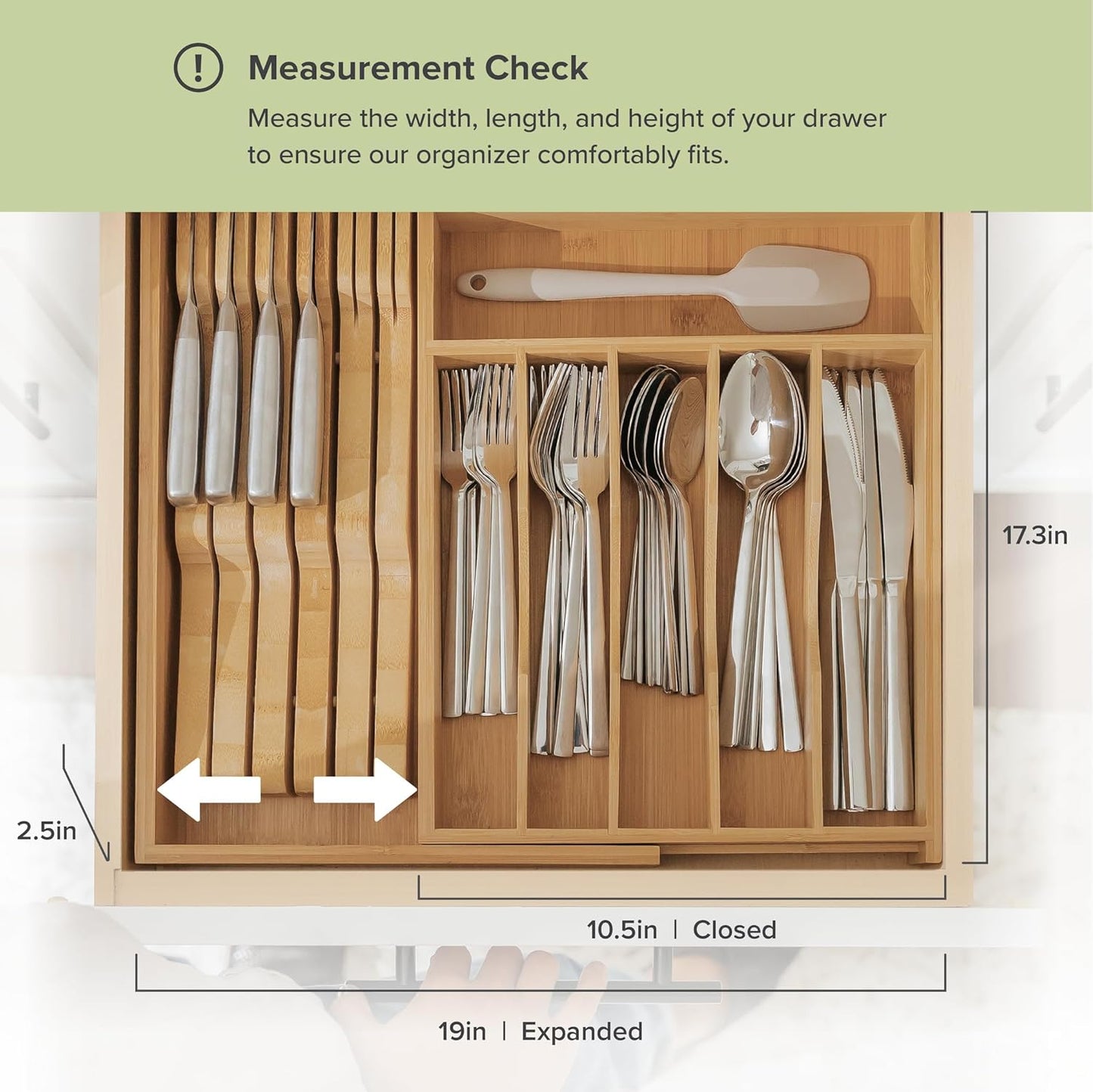Premium Silverware, Flatware and Utensil Organizer for Kitchen Drawers, Food-Safe Contract Grade