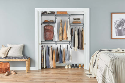 ClosetMaid ShelfTrack Wire Closet Organizer System, Adjustable from 4 to 6 Ft., with Shelves
