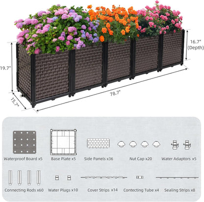 Large Planters for Outdoor Plants - Deepened 20" H, Raised Beds for Gardening Self Watering