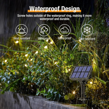 btfarm Solar String Lights for Outside, 6 Pack 198FT 480LED Solar Fairy Lights Waterproof with 8