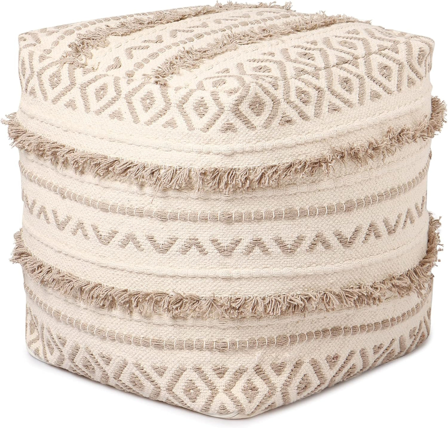 REDEARTH · Tufted Pouf Ottoman with Filler Textured Storage Cube Bean Bag Pouffe Footrest for