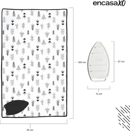 Encasa XO Ironing Mat/Pad (Large 48"x28") with 3mm Padding & Silicone Iron Rest for Steam Pressing