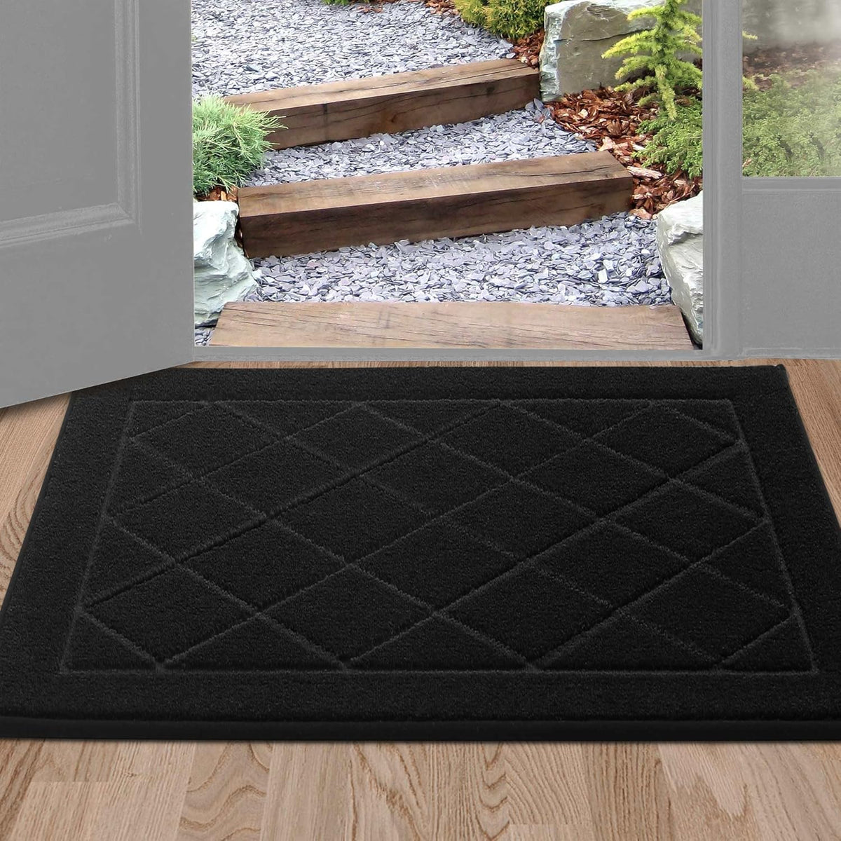 BEQHAUSE Dirt Trapper Door Mat 24" x 36", Doormat Non-Slip Entryway Rugs Washable, Dog Door Mat