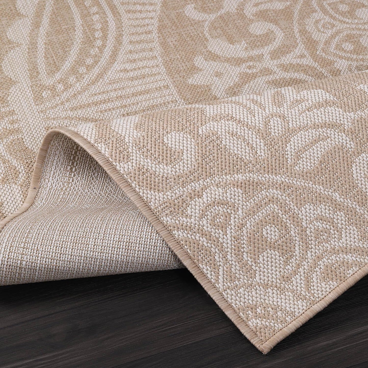 Medallion Outdoor Rug 9x12 Washable Outside Carpet for Indoor Patio Porch Waterproof Easy Cleaning