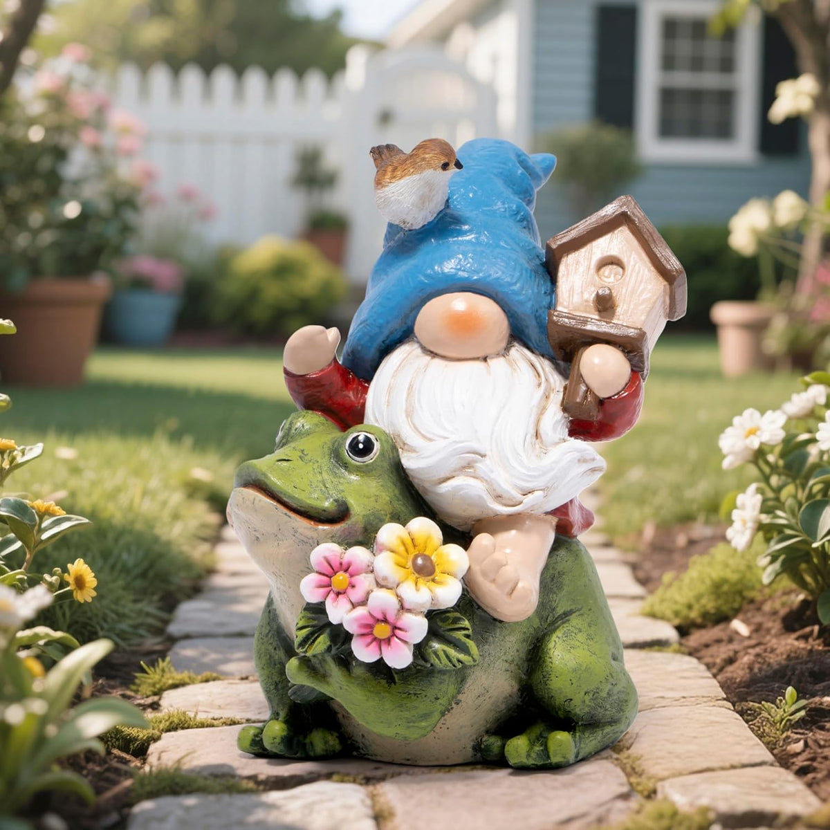 Hodao Spring Garden Gnome Decoration Flower Animal Ornaments Decor Gifts Spring Gnomes for Garden