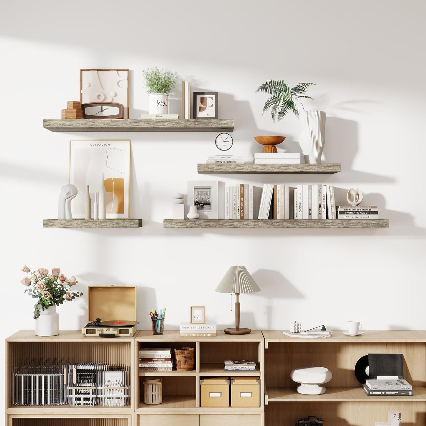 36 Inch Floating Shelves, 12 Inch Deep Floating Shelves for Wall, Floating Shelf with Invisible