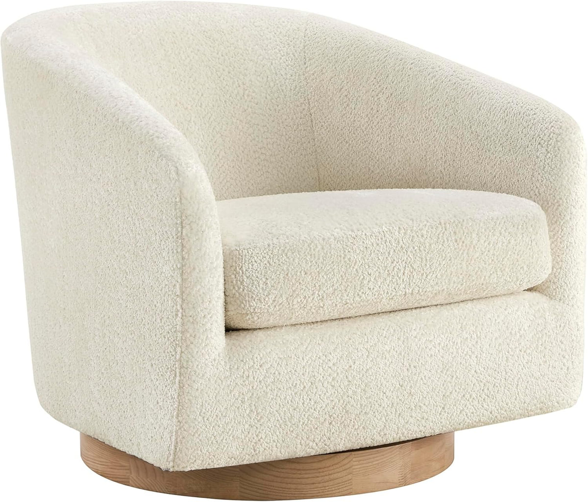 CHITA Swivel Accent Chair Set of 2, FSC Certified Upholstered Fabric Barrel Chair for Living Room