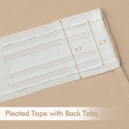 MIULEE Back Tab Beige Curtains 84 Inch Length 2 Panels Set for Living Room Bedroom, Cream Rod