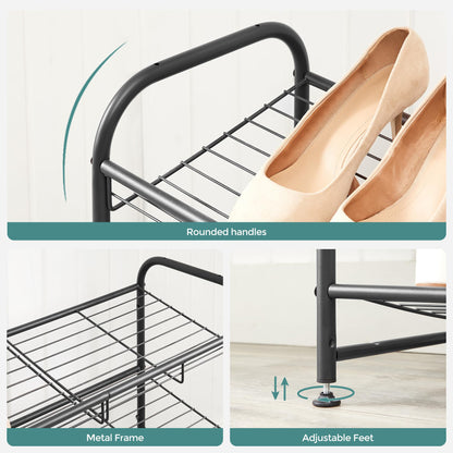 SONGMICS Shoe Rack, 2 Tier Shoe Organizer for Closet, Holds up to 8 Pairs of Shoes, Shoe Rack for