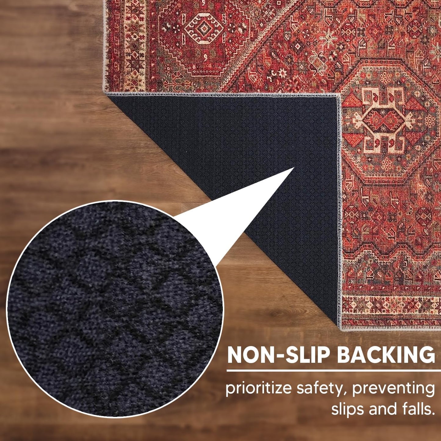 Keen Home Design 6x9 Rug - Machine Washable Area Rug with Non-Slip Backing, Ideal for Living Room