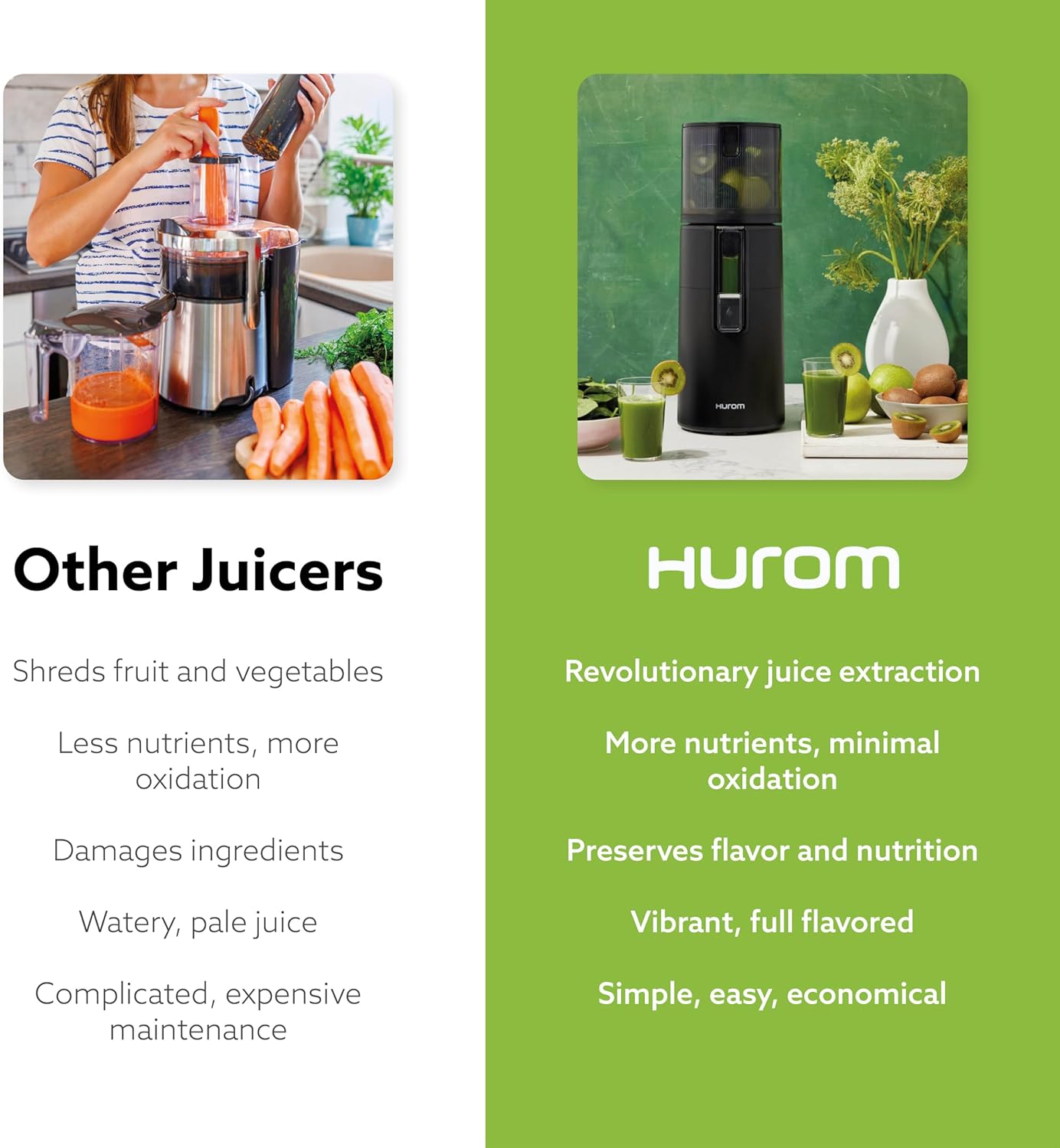 Hurom H400 Cold Press Juicer Machine, Award Winning Masticating Slow Juicer, Easy to Clean