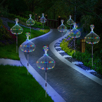 Solar Garden Firework Lights Outdoor 8 Pack, 8 Modes, 120 LED Waterproof Copper Wire DIY Solar