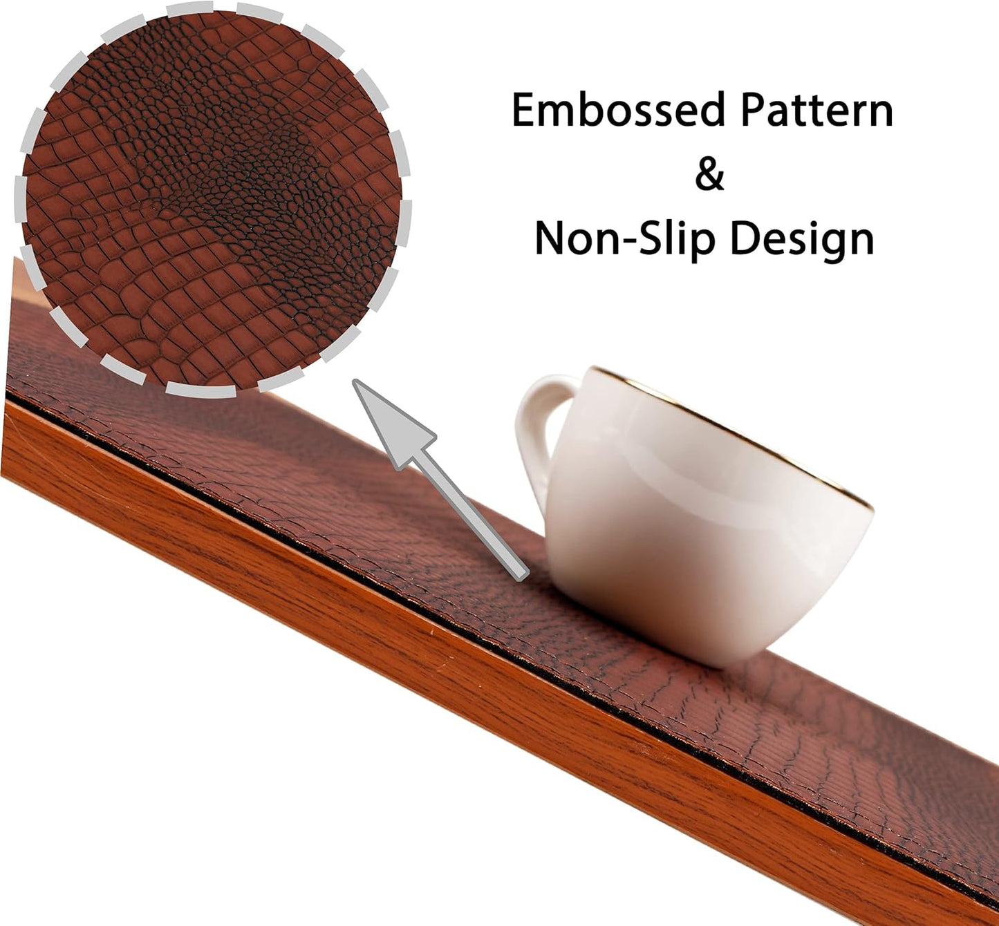 Faux Leather Hardboard Placemats, Set of 6 PU Table Mats, Easy to Clean, Heat & Stain Resistant for