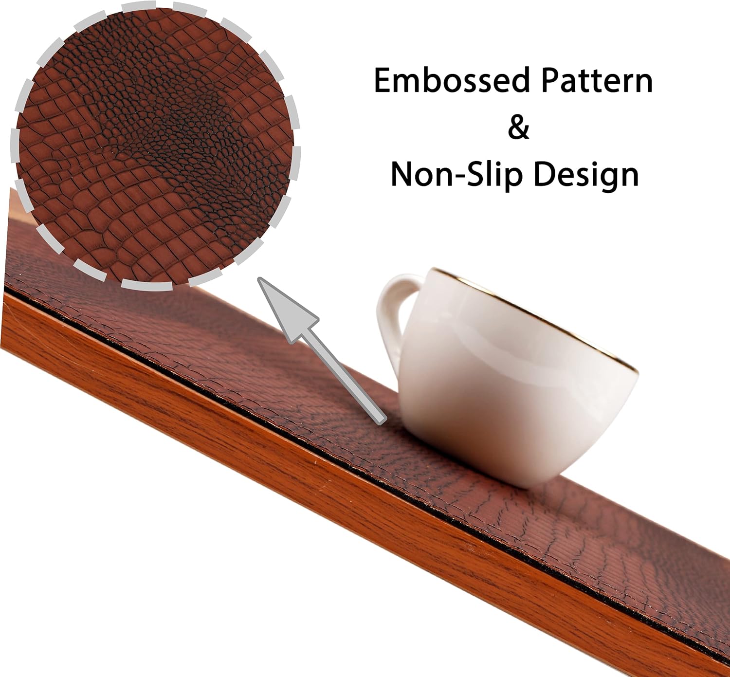 Faux Leather Hardboard Placemats, Set of 6 PU Table Mats, Easy to Clean, Heat & Stain Resistant for