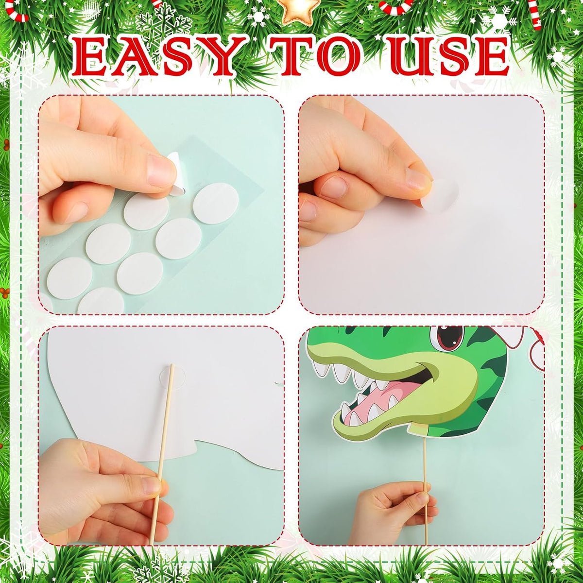 Dinosaur Christmas Tree Topper Decorations Head Arms and Legs Funny Xmas Ornament Decor for DIY