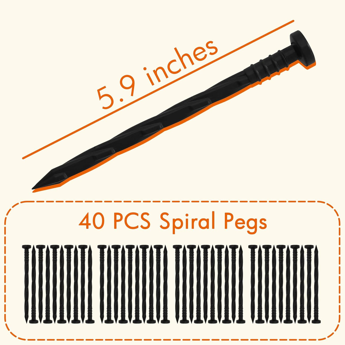 Gardzen 1.5" x 40' Landscape Edging Kit, Garden Edging Coil Comes with 40 Pcs Spikes, No Dig Lawn